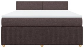 Κρεβάτι Boxspring με Στρώμα Σκούρο Καφέ 180x200 εκ Υφασμάτινο - Καφέ