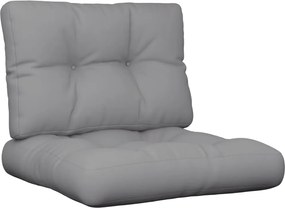 vidaXL Μαξιλάρια Παλέτας 2 τεμ. Γκρι Υφασμάτινα