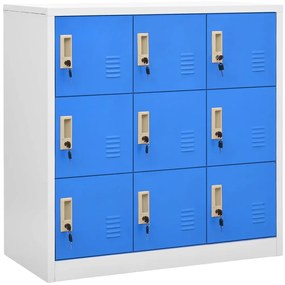 vidaXL Φοριαμοί 2 τεμ. Ανοιχτό Γκρι/Μπλε 90 x 45 x 92,5 εκ. Ατσάλινοι