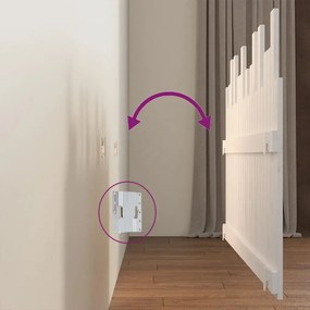 vidaXL Κεφαλάρι Τοίχου Λευκό 140 x 3 x 80 εκ. από Μασίφ Ξύλο Πεύκου