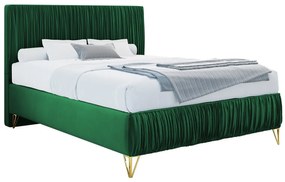 Κρεβάτι Logan 112, Διπλό, Πράσινο, 140x200, Ταπισερί, Τάβλες για Κρεβάτι, 140x209x120cm, 76 kg, Στρώμα: Ναι | Epipla1.gr