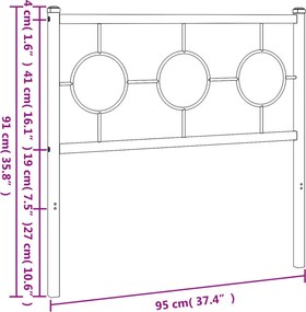 vidaXL Ανταλλακτικό κεφαλάρι Λευκό 90 εκ. Μεταλλικό
