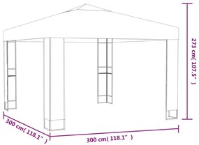 ΚΙΟΣΚΙ ΜΕ ΔΙΠΛΗ ΟΡΟΦΗ ΛΕΥΚΟ 3 X 3 Μ. 47950