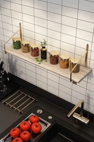 Ράφι Τοίχου Χρυσό / Καφέ DUVAR 15x60x15