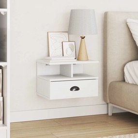 VidaXL Κομοδίνο με συρτάρι HILL Λευκό 40 x 31 x 27 εκ. Στερεό πεύκο