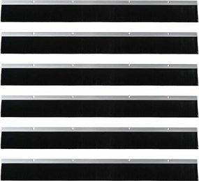 vidaXL Σφραγίδες πόρτας με βούρτσες που προσαρτώνται 6 pcs Ασημί