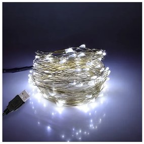 Διακοσμητική Γιρλάντα 10m 100 LED USB 6W 6000K Χάλκινο 79732 Globostar-79732-Χάλκινο 79732