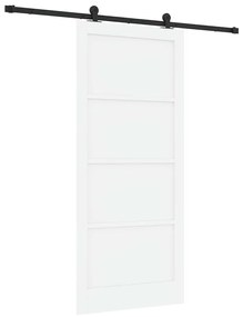 vidaXL Σετ Συρόμενης Πόρτας Χειροκίνητος Λευκό και μαύρο 93 x 211 εκ.