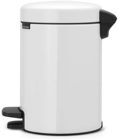 Κάδος με πεντάλ Brabantia NewIcon, 3 l, Εύκολο κλείσιμο, Αντιολισθητική βάση, Λευκό
