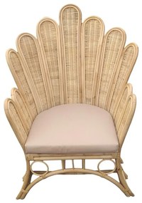Πολυθρόνα Fragia Inart με μπεζ μαξιλάρι-φυσικό rattan 103x90x120εκ 85x96x120 εκ.