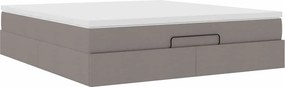 vidaXL Οθωμανικό κρεβάτι με στρώμα Taupe 180x200cm ύφασμα