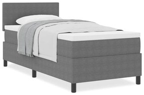 vidaXL Κρεβάτι με ελατήρια Απαλό Γκρι,Λευκό 193 x 90 x 88 εκ. Βελούδο