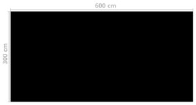 vidaXL Κάλυμμα Πισίνας Μαύρο 600 x 300 εκ. από Πολυαιθυλένιο
