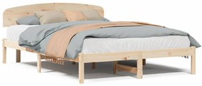 vidaXL Σκελετός Κρεβατιού Καφέ 160 x 200 cm Μασίφ ξύλο πεύκου