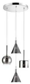 Κρεμαστό Φωτιστικό Ροζέτα 4xG9 Γυαλί Luma Lighting-114-01047-09-smoke-Φιμέ/Smoke 114-01047-09-smoke