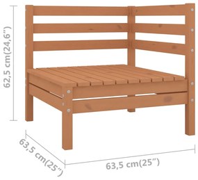 vidaXL Καναπές Κήπου Γωνιακός Καφέ Μελί από Μασίφ Ξύλο Πεύκου