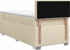 vidaXL Κρεβάτι box spring με στρώμα Κρεμ 80 x 200 cm Ύφασμα