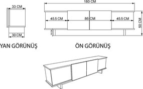 TV Stand Diana - Travertine, Walnut Travertine
Walnut