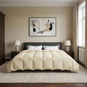 vidaXL Χειμερινό Παπλωματοθήκη 200 x 220 cm Χειμώνας Κρεμ Αναπνεύσιμο