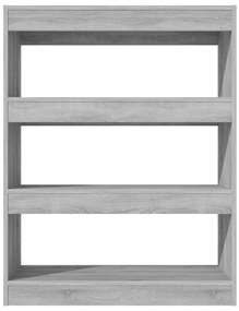 vidaXL Βιβλιοθήκη/Διαχωρ. Χώρου Γκρι Sonoma 80x30x103 εκ Επεξεργ. Ξύλο