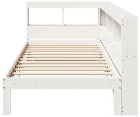 vidaXL Κρεβάτι Βιβλιοθήκη Χωρίς Στρώμα Λευκό 75x190 εκ Μασίφ Πεύκο