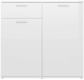 vidaXL Ντουλάπι με Συρτάρι Γυαλιστερό Λευκό 80x36x75 εκ. Επεξ. Ξύλο