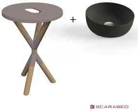 Scarabeo Cross 2501F0-9852 Sand (Μπεζ Ματ) Πάγκος Με Νιπτήρα Glam Andresia Ø39εκ.
