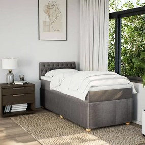 vidaXL Κρεβάτι Boxspring με Στρώμα Taupe 90x190 εκ.Υφασμάτινο