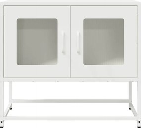 ντουλάπι τηλεόρασης vidaXL Λευκό 68x39x60,5cm από χάλυβα ψυχρής έλασης