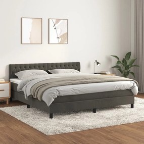 ΚΡΕΒΑΤΙ BOXSPRING ΜΕ ΣΤΡΩΜΑ ΣΚΟΥΡΟ ΓΚΡΙ 180X200 ΕΚ. ΒΕΛΟΥΔΙΝΟ 3141498