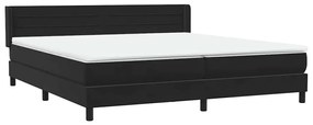 vidaXL Κρεβάτι Boxspring με Στρώμα Μαύρο 180x210 εκ. Βελούδινο