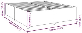 Σκελετός Κρεβατιού Χωρίς Στρώμα Μπλε 200x200 εκ.Υφασμάτινο - Μπλε