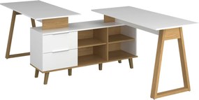 Σύνθεση Γραφείου Neptune Σετ 3τμχ Λευκό-Σονόμα TO-NEPTUNESET3