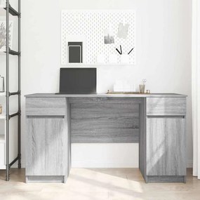 vidaXL Γραφείο Γκρι sonoma 140 x 49 x 76 εκ. Επεξεργασμένο ξύλο