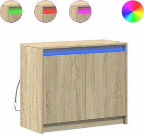 vidaXL Ντουλάπι με Φώτα LED Sonoma Δρυς 72x34x61 εκ Επεξεργασμένο Ξύλο