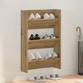 vidaXL Ντουλάπες παπουτσιών τοίχου artisan δρυς 60 x 18 x 60 εκ