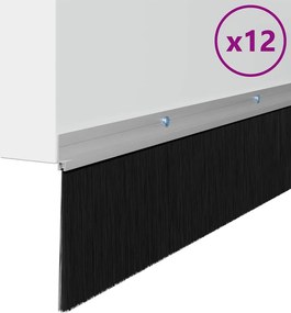 vidaXL Σφραγίδες πόρτας με βούρτσες που προσαρτώνται 12 pcs Ασημί