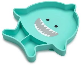 Melii – Πιάτο Σιλικόνης Με Βεντούζα Shark Τιρκουάζ MEL17500