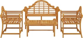 vidaXL Σαλόνι Κήπου Σετ 4 Τεμαχίων από Μασίφ Ξύλο Teak