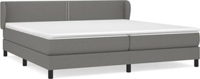 vidaXL Κρεβάτι Boxspring με Στρώμα Σκούρο Γκρι 200x200 εκ. Υφασμάτινο