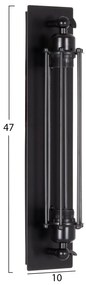 ΑΠΛΙΚΑ ΤΟΙΧΟΥ 2ΦΩΤΗ BEACON HM4463 ΜΕΤΑΛΛΟ ΣΕ ΜΑΥΡΟ 10x10x47Υεκ. - 0536070 - HM4463