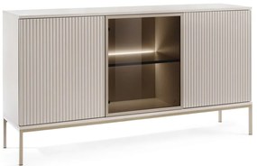 Μπουφές Με Βιτρίνα Sento 21_3d_Kz 154x39x83cm White Kazmir Μελαμίνη,Γυαλί