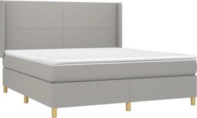 vidaXL Κρεβάτι Boxspring με Στρώμα Αν. Πράσινο 160x200εκ Υφασμάτινο