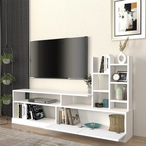 Σύνθεση τηλεόρασης Pesaro Megapap χρώμα λευκό 165x25x91,3εκ.