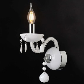 Φωτιστικό Τοίχου BLK82041WWC White Crystal, Metal