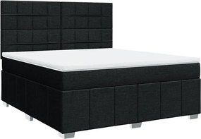 vidaXL Κρεβάτι Boxspring με Στρώμα Μαύρο 180x200 εκ. Υφασμάτινο