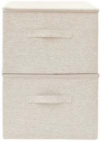 vidaXL Κουτιά Αποθήκευσης 2 τεμ. Κρεμ 43 x 34 x 23 εκ. Υφασμάτινα