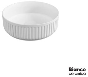 Bianco Ceramica Etna-S Επικαθήμενος Νιπτήρας Πορσελάνης Φ36 White Matt