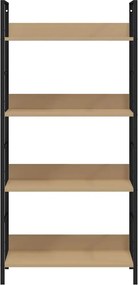vidaXL Ραφιέρα 4 Επιπέδων Δρυς 60x27,6x124,5 εκ. Επεξεργασμένο Ξύλο