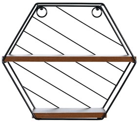 Ράφι Τοίχου ArteLibre SALERNO Μαύρο/Καφέ MDF/Μέταλλο 31x11x27cm-14620016
